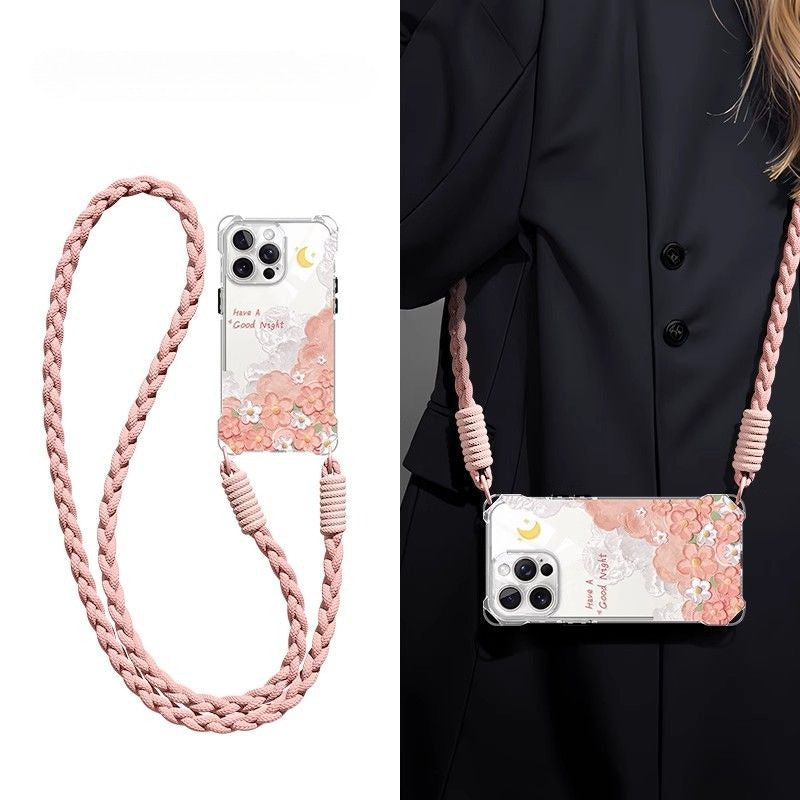 Flower Crossbody Soft Phone Case For iPhone