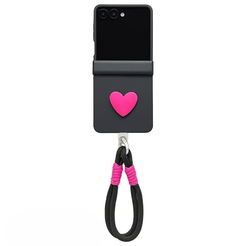 Heart-shaped Crossbody Phone Case with Carrying Strap For Samsung Z Flip 7 6 5