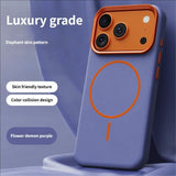 Elephant Leather Texture Simple High-end Magnetic Phone Case For iPhone