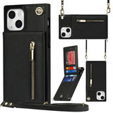 Crossbody Zipper Cards Solt Wallet Leather Case For iPhone