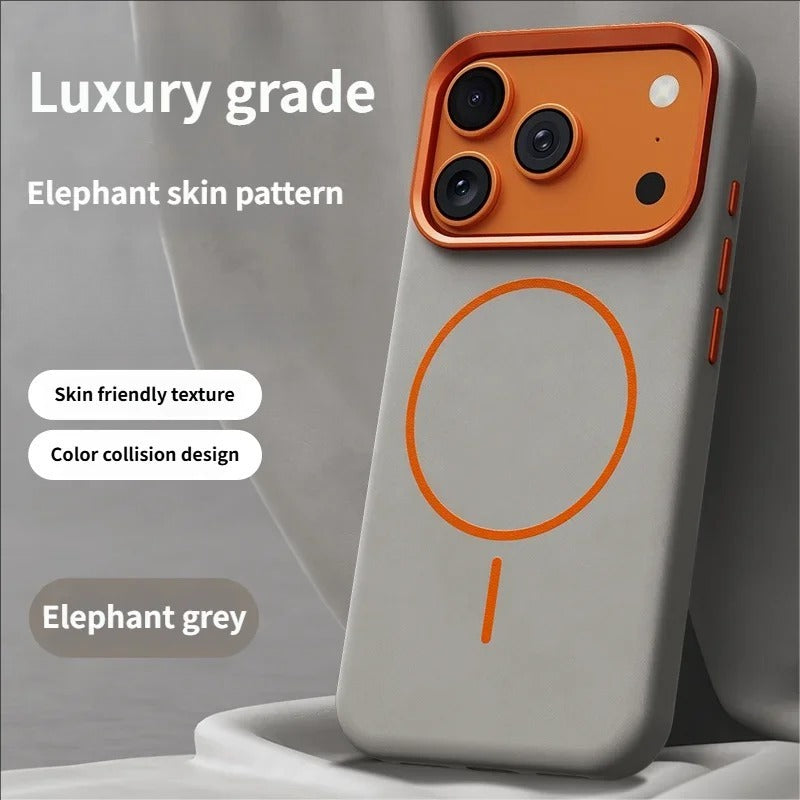 Elephant Leather Texture Simple High-end Magnetic Phone Case For iPhone