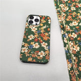 Large Flower Fabric Hard Phone Case For iPhone