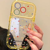 Simple Colorful Round Strip Large Window Phone Case For iPhone