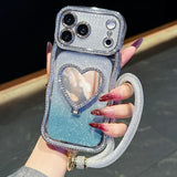 Heart-shaped Crystal Lanyard Phone Case For iPhone