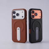 Rotation KickStand PU Leather Magnetic Case For iPhone