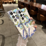 Graffiti Flower Transparent Phone Case For Samsung
