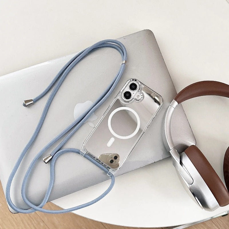 Mirror Crossbody Strap Case For iPhone