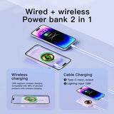 New Portable Magnetic 30000mAh Power Bank Wireless Charging Stand For IPhone