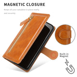 Retro Zipper Leather Card Slot Phone Case For iPhone
