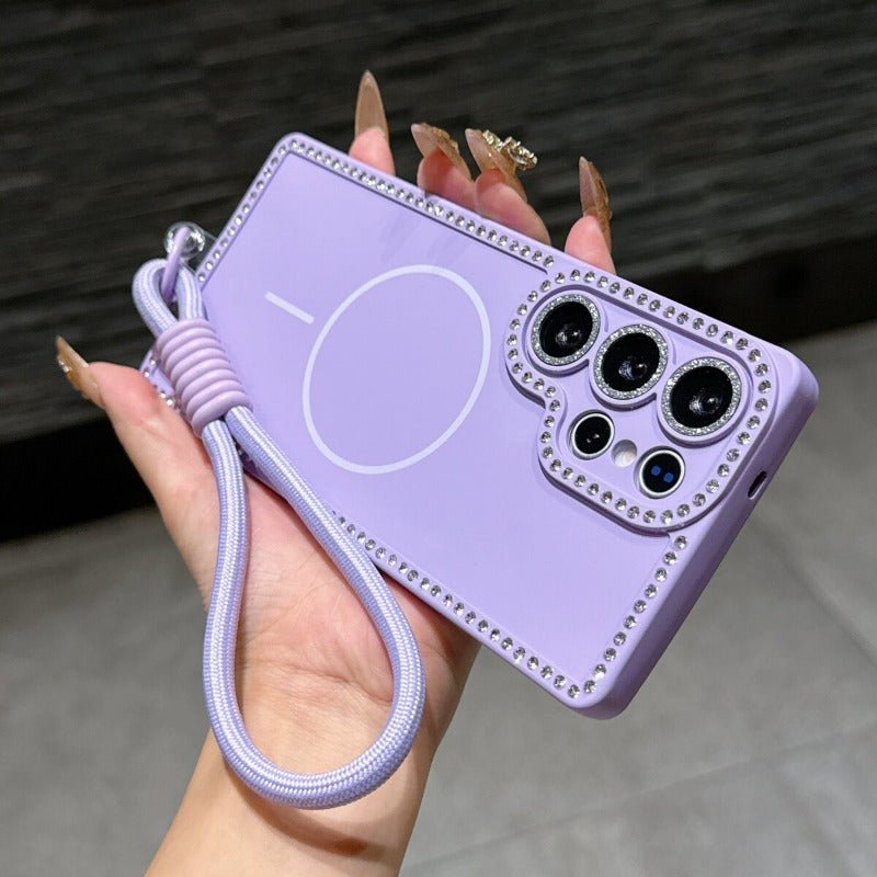 Minimalist Rhinestone Phone Case For Samsung