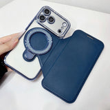 Transparent Flip Stand Card Holder Phone Case For iPhone