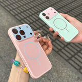 Color-blocked Breathable Magnetic Phone Case for iPhone