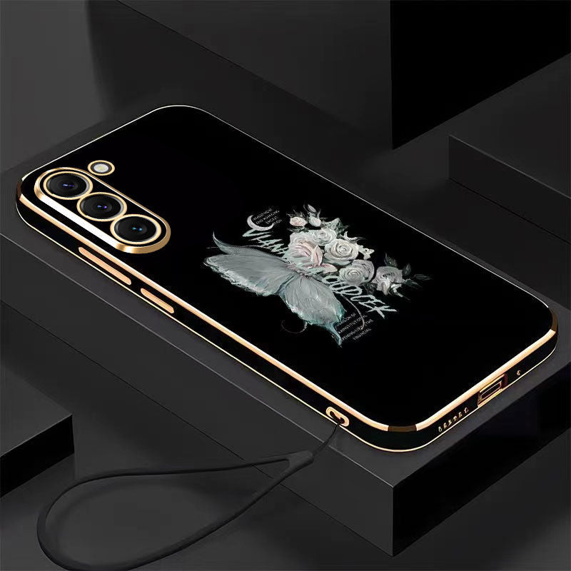 Butterfly Flower Anti-fall Soft Electroplating Phone Case For Samsung