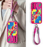 Colorful Flower Lanyard Case For Samsung