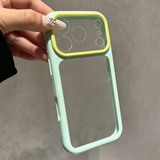 Color-blocked, Large-view Transparent Soft Phone Case For iPhone