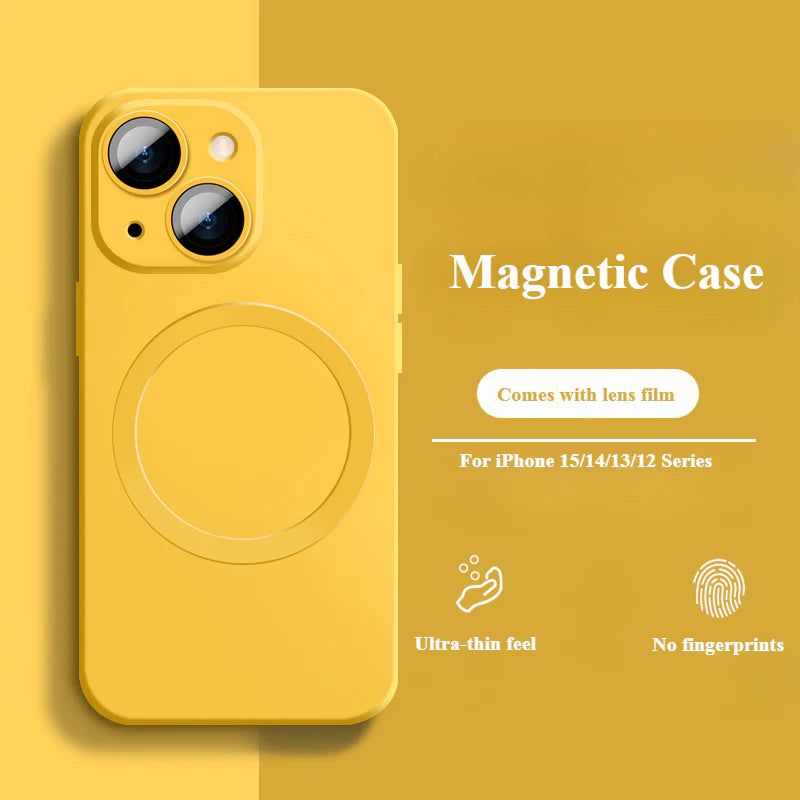 Magnetic Liquid Silicone Shockproof Phone Case For iPhone
