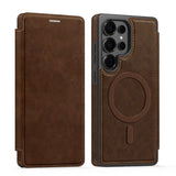 Flip Magnetic Leather Phone Case For Samsung