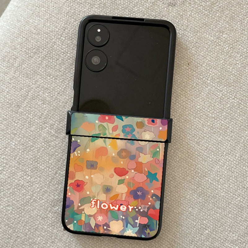 Colorful Flower Hinged All-inclusive Phone Case For Samsung Z FLIP