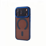 Metal Lens Frame Frosted Magnetic Phone Case For iPhone