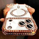 High-grade Bling Diamond Lens Glitter Magnetic Case For iPhone