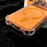 Acrylic Transparency Shockproof Plating Magnetic Case For iPhone