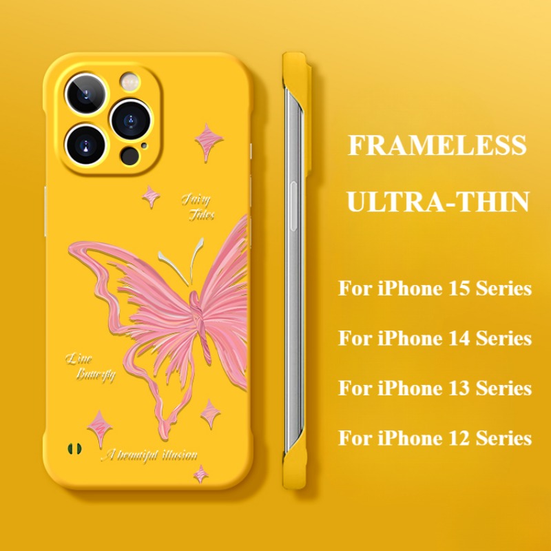 Frameless Butterfly Phone Case For iPhone