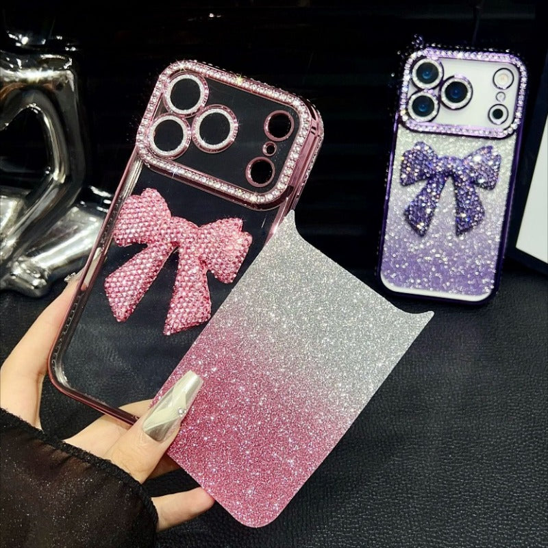 3D Bow Electroplated Phone Case For iPhone