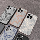 Hollow Butterfly Lens Flat Phone Case For iPhone