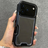 3 in 1 Transparent Heavy Duty Armor Phone Case For iPhone