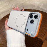 Color-blocked Four-corner Shockproof Magnetic Phone Case For iPhone