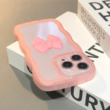 Wave Pattern Bowknot Phone Case For iPhone