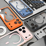 Solid Color Frame Airbag Shockproof Phone Case For iPhone