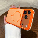 Color-blocked Four-corner Shockproof Magnetic Phone Case For iPhone