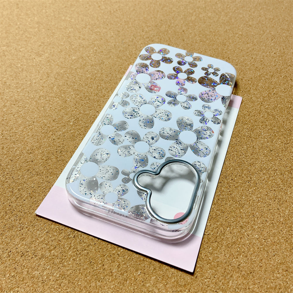 Hollow Glitter Flower Phone Case For iPhone