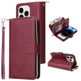 Flip Zipper Card Holder Phone Case For iPhone
