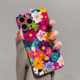 Colorful Retro Floral Pattern Hard PC Phone Case For iPhone
