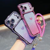 Electroplated Star Diamond Wave Bracelet Phone Case For iPhone