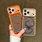Plating Bracket Magnetic Case For iPhone
