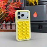 Color-blocked Suction Cup Liquid Silicone Phone Case For iPhone