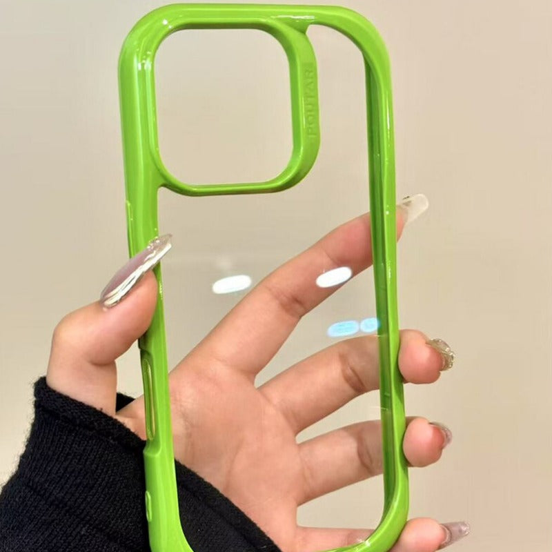 Solid Color Frame Double Layer Phone Case For iPhone