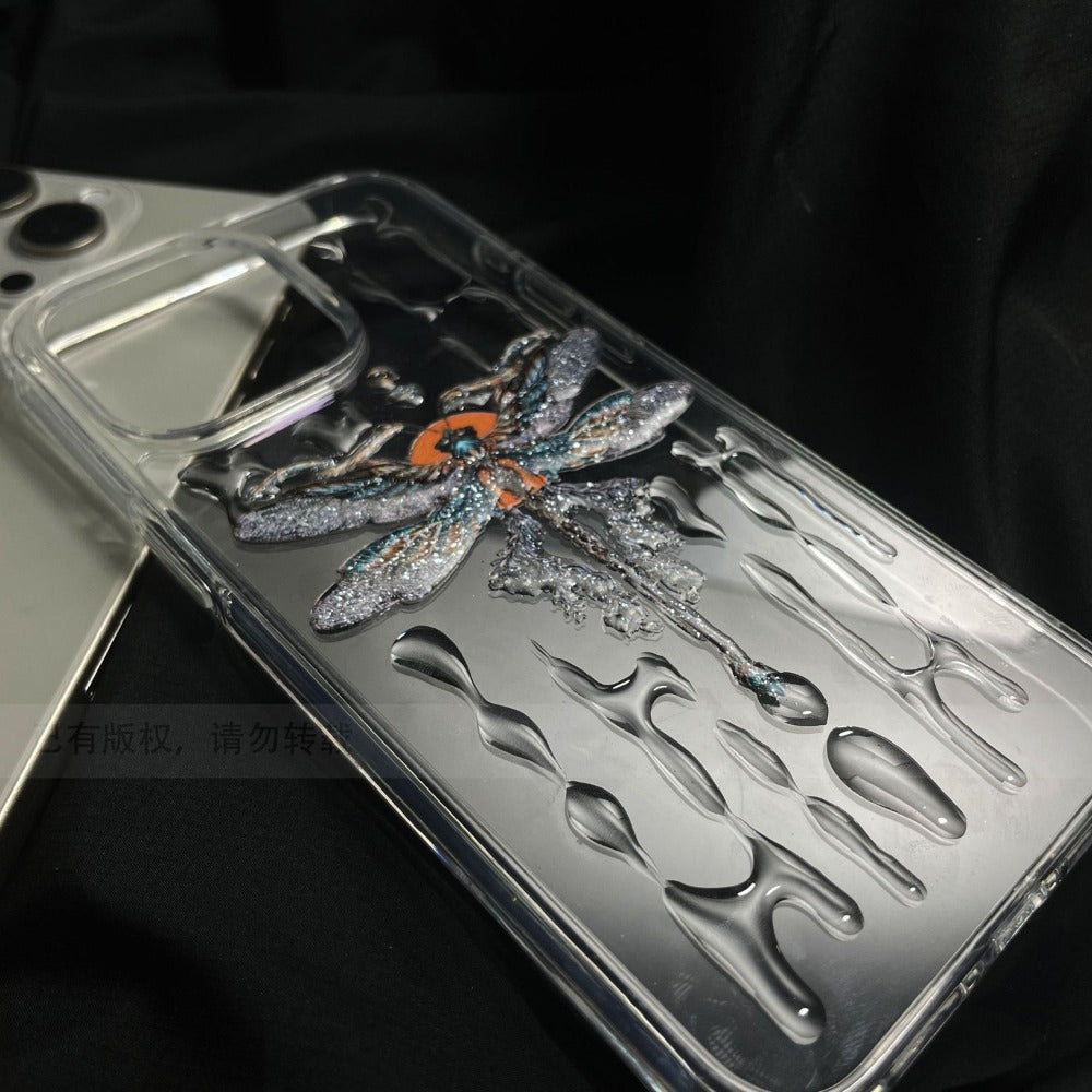 Handmade Epoxy Dragonfly Phone Case For iPhone