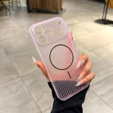 Mesh Heat Dissipation Magnetic Phone Case For iPhone