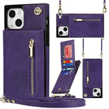 Crossbody Zipper Cards Solt Wallet Leather Case For iPhone