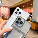 Card Holder Transparent Case For iPhone