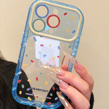 Simple Colorful Round Strip Large Window Phone Case For iPhone