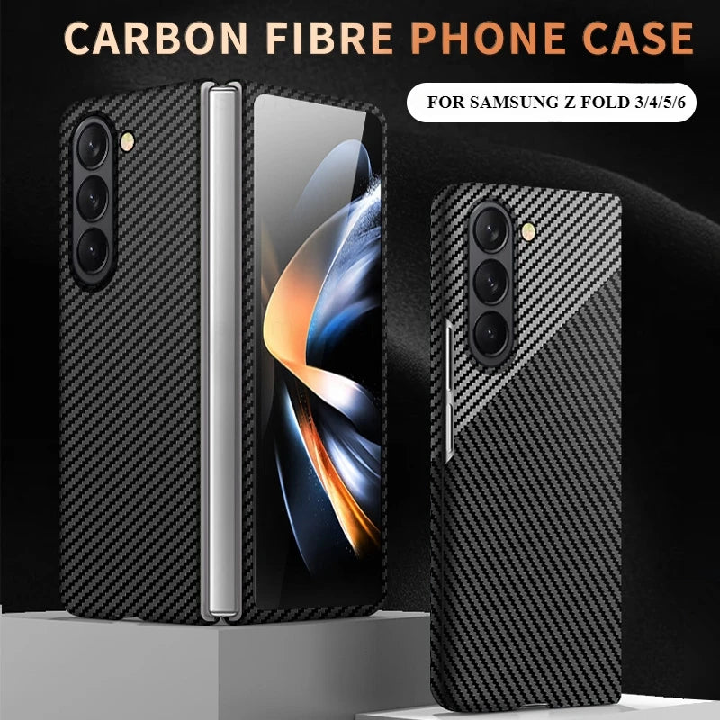 Luxury Carbon Fiber Case For Samsung Z Fold 3/4/5/6