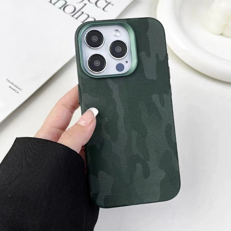 Magnetic Leather Camouflage Pattern All-inclusive Anti-fall Mobile Phone Case For iPhone