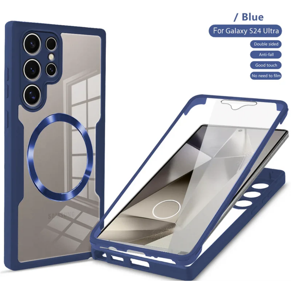 360 Full Body Clear Magnetic Phone Case For Samsung