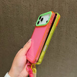 Candy-colored Lanyard Phone Case For iPhone