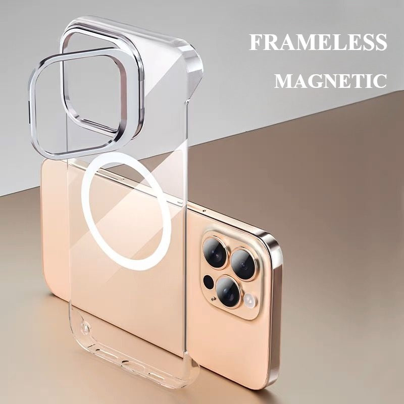 Ultra-thin Transparent Borderless Magnetic Mobile Phone Case For iPhone